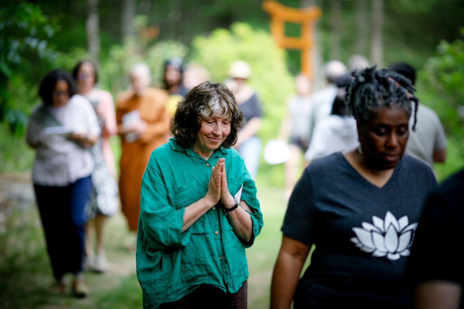 An outdoor walking meditation at Insight Meditation Society