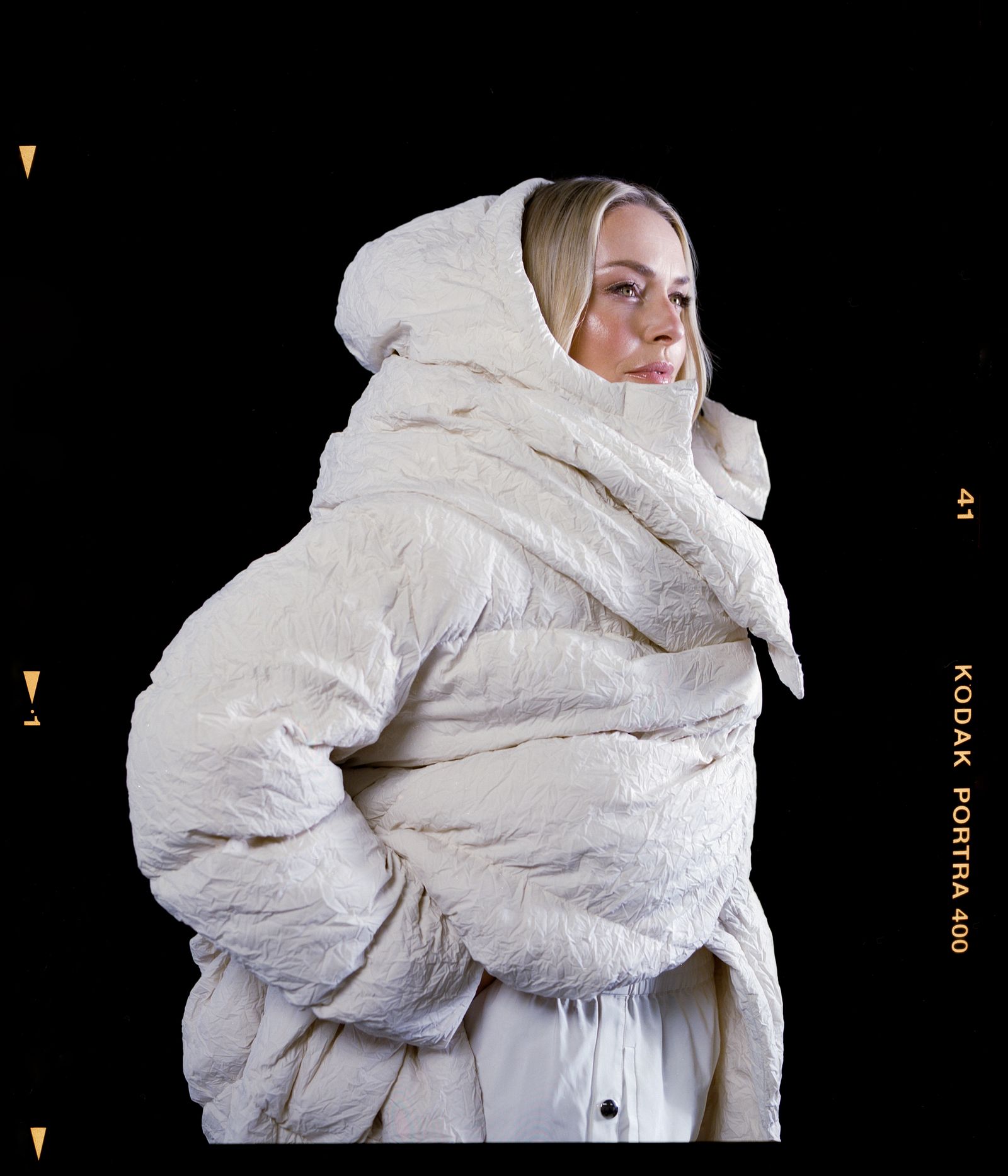 Image may contain Lindsey Vonn Blanket Adult and Person
