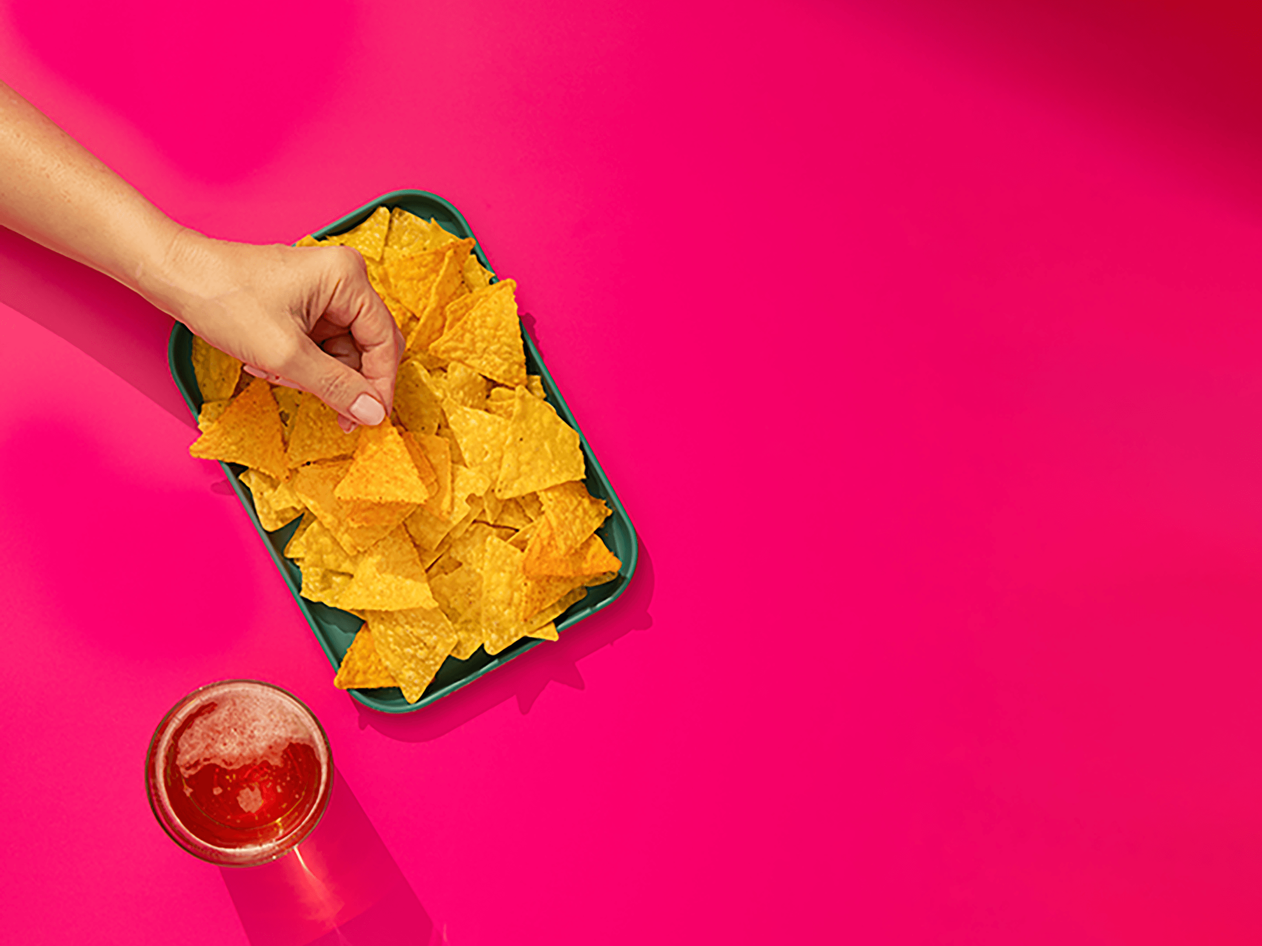 hand grabbing a chip